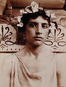 シチリアの少年の頭（セピア写真）（172388も参照） 作： Baron Wilhelm von Gloeden